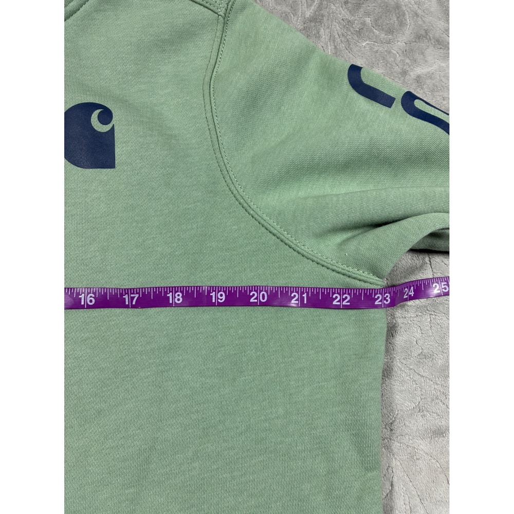 Carhartt Women Hoodie Size L Sage Green Relaxed Fit Montana Patch Workwear - Picture 10 of 10